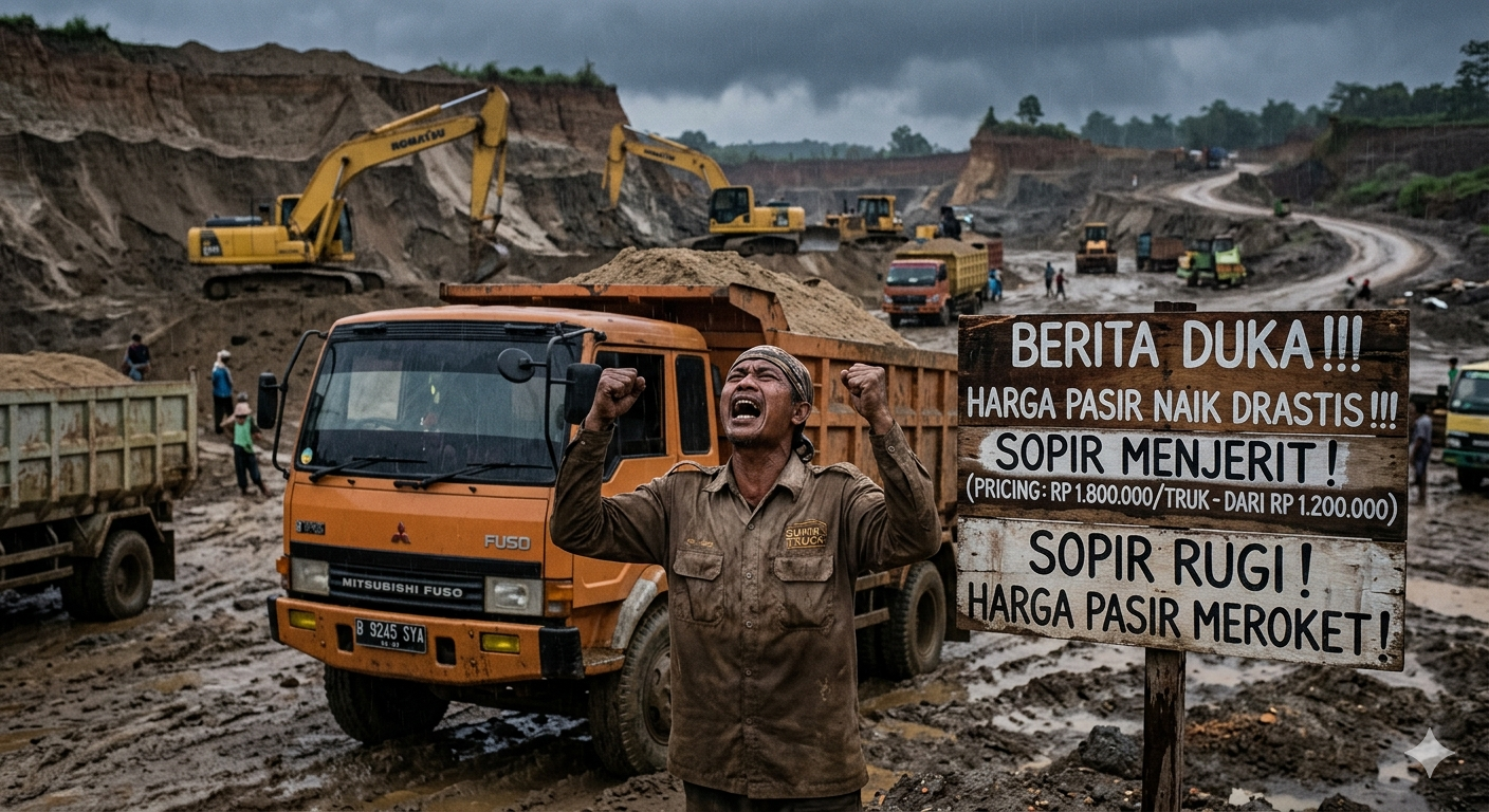 Material Pasir Naik Drastis, Sopir Truk hingga Pemborong Kelimpungan