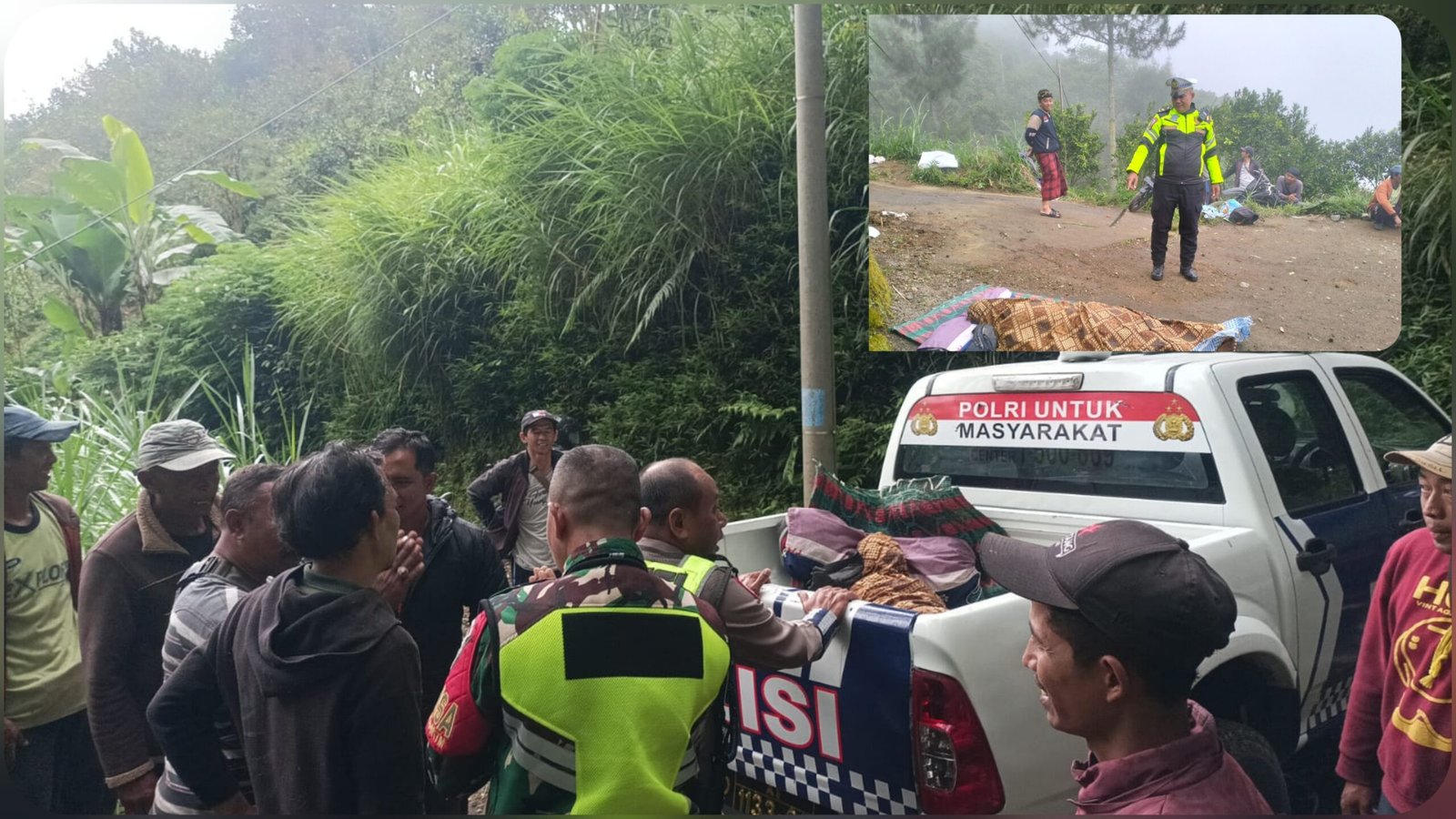 Satu Tewas, Tiga Luka-Luka !!! Truk Bermuatan Jeruk Terguling Ke Jurang Sedalam 40 Meter