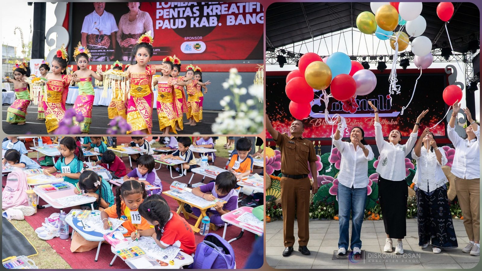 Meriahkan HUT Bangli Ke-822, Ribuan Anak PAUD Ikuti Lomba Mewarnai Dan Pentas Kreativitas