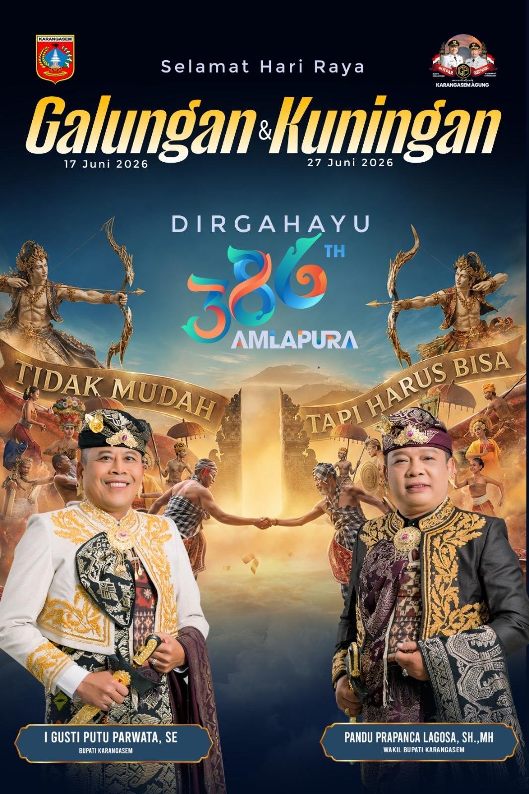 Tidak Mudah Tapi Harus Bisa, Spirit Gus Par-Wabup Guru Pandu Sambut Galungan dan Kuningan