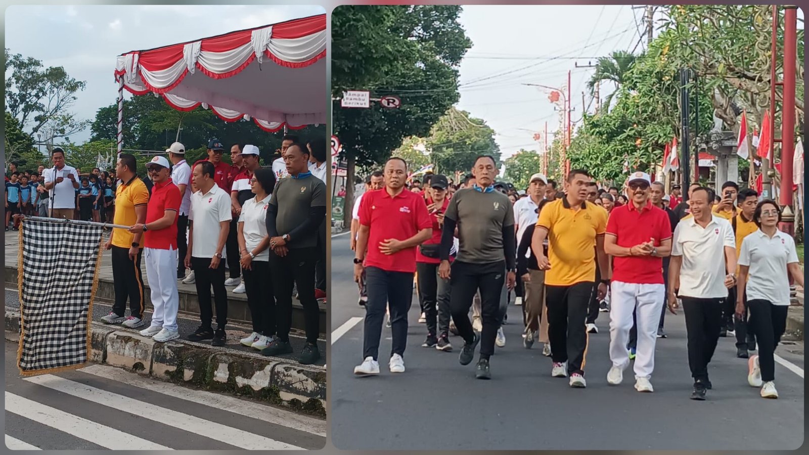 Awali Semarak HUT ke-81 RI, Wabup Wayan Diar Lepas Jalan Santai Kebersamaan