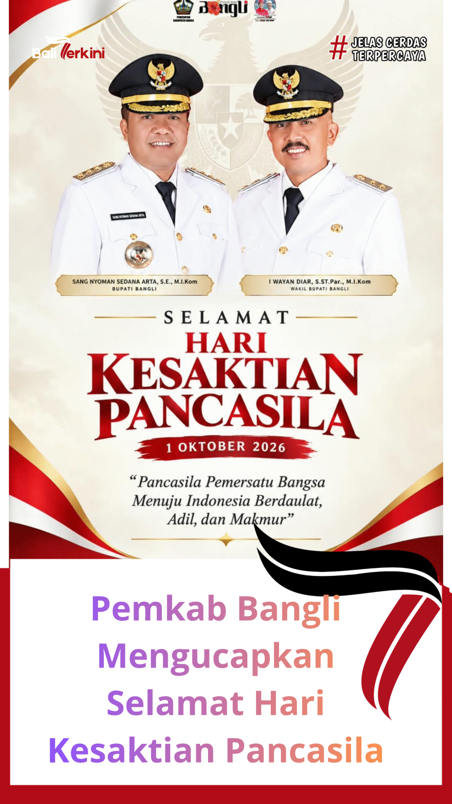Pemkab Bangli Mengucapkan Selamat Hari Kesaktian Pancasila