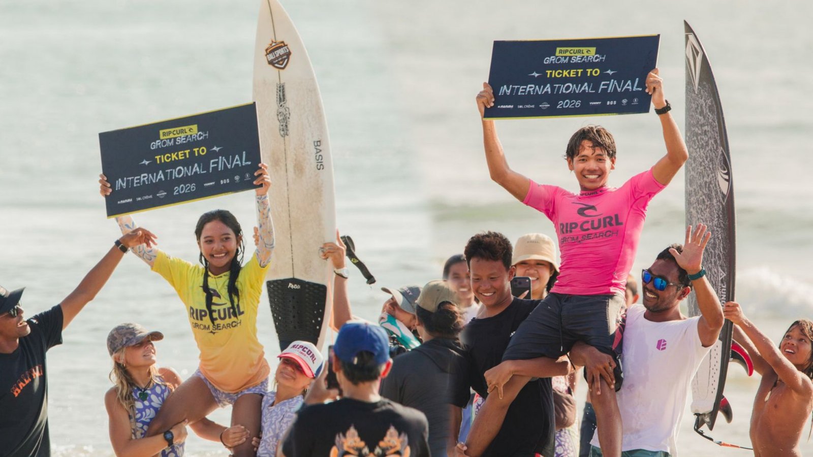 Aditya Somiya dan Dian Septiari Wakili Indonesia di Final Dunia Rip Curl GromSearch Australia